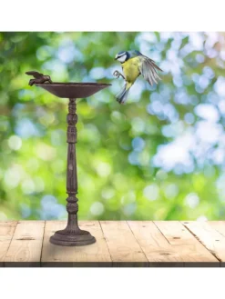 Vogeltränke Gartendeko in Braun
