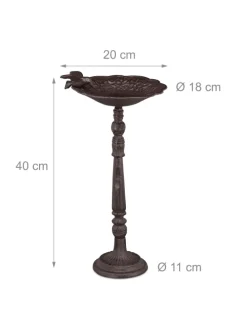 Vogeltränke Gartendeko in Braun