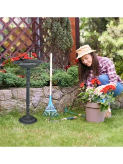 Vogeltränke in Dunkelgrün - (B)37,5 x (H)74,5 x (T)35 cm