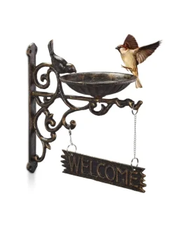 Vogeltränke Welcome in Bronze
