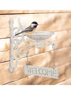 Vogeltränke Welcome in Weiß