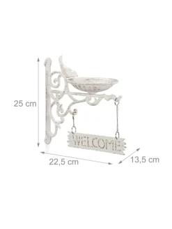 Vogeltränke Welcome in Weiß