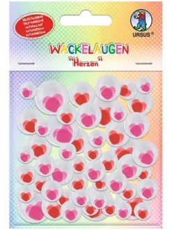 Wackelaugen "Herzen" in Rot/ Rosa