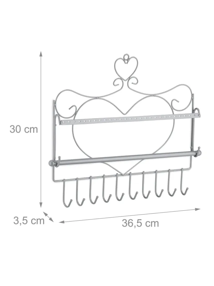 Wand Schmuckhalter in Silber - (B)36,5x (H)30 x (T)3,5 cm