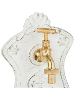 Wandbrunnen in Weiß - (B)24,5 x (H)42 x (T)11,5 cm