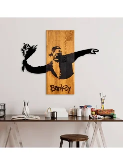 Wanddekor "Banksy - Flower Thrower" - (B)69 x (H)58 cm