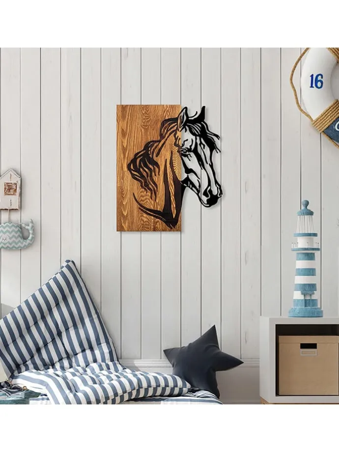 Wanddekor "Horse" - (B)48 x (H)58 cm
