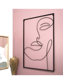 Wanddekor in Schwarz - (L)90 x (B)60 cm