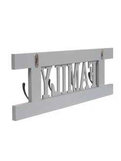 Wandgarderobe C60 Family im Shabby-Look, Grau-blau