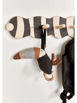 Wandgarderobe in Creme/ Schwarz