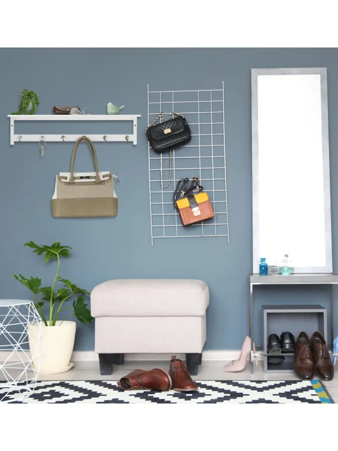 Wandgarderobe in Weiß - (B)75 x (H)18 x (T)16 cm