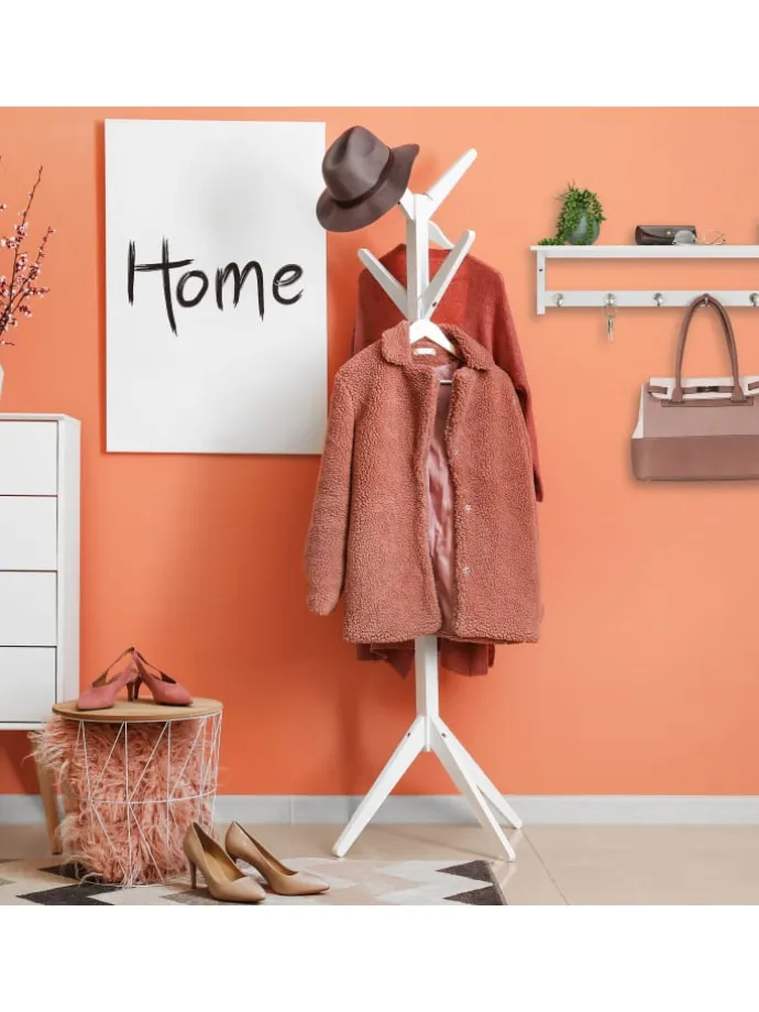 Wandgarderobe in Weiß - (B)75 x (H)18 x (T)16 cm