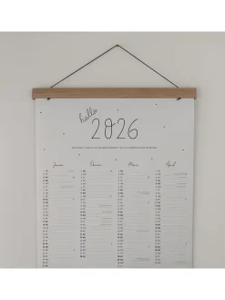 Wandkalender "2026" in Weiß - DIN A2