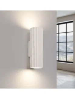 Wandlampe (B)6.5 x (H)20 cm in Creme