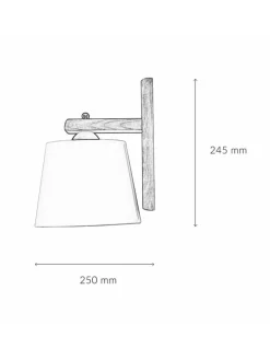 Wandlampe (B)20 x (H)24.5 cm in Eiche Rustikal Ecru