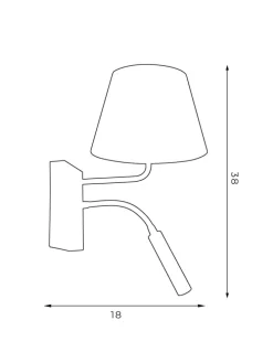 Wandlampe (B)18 x (H)38 cm in Weiß Gold