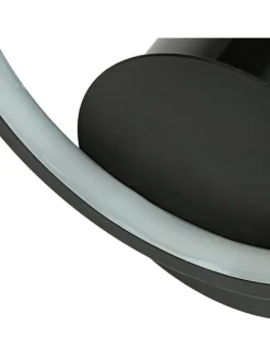 Wandlampe EEK F (B)19.5 x (H)22.5 cm in Schwarz