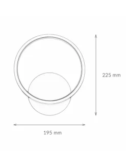 Wandlampe EEK F (B)19.5 x (H)22.5 cm in Schwarz