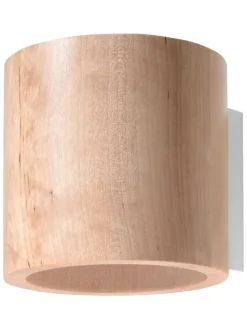 Wandleuchte RODA in Natur Holz Loft Style runde Ø loft 1xG9 LED NICE LAMPS