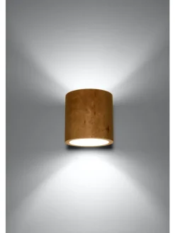 Wandleuchte RODA in Natur Holz Loft Style runde Ø loft 1xG9 LED NICE LAMPS