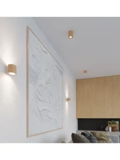 Wandleuchte RODA in Natur Holz Loft Style runde Ø loft 1xG9 LED NICE LAMPS