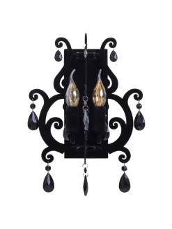 Wandleuchte "BLACK VELVET" in schwarz - (L)20 cm x (B)30 cm x (H)40 cm