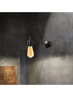 Wandleuchte "Denge" in Schwarz - (B)4 x (H)11 cm