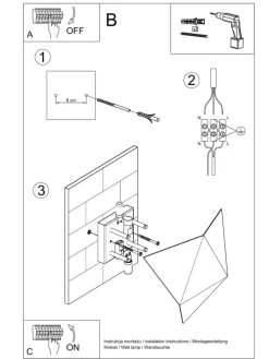Wandleuchte ESTEL in Schwarz H 25 cm
