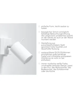 Wandleuchte ETNA in Weiss H 8cm