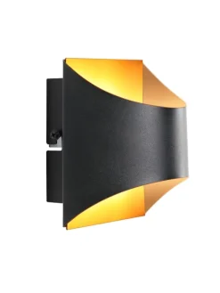 Wandleuchte 1-flammige G9 in schwarzgold Up and Down Design Vintage