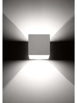 Wandleuchte GEO 1 in Weiß aluminium quadratische Lampe loft 1xG9 LED NICE LAMPS