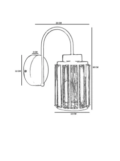 Wandleuchte in Gold - (HB)30 x Ø 12 cm