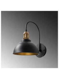 Wandleuchte in Schwarz - (B)27 x (H)36 cm