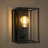 Wandleuchte in schwarz 1-flammige E27 rechteckig vintage Metall MAX.40W