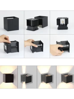 Wandleuchte in schwarz 1-flammige G9 up down Licht warmweiß IP65