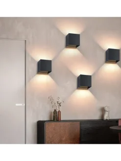 Wandleuchte in schwarz 1-flammige G9 up down Licht warmweiß IP65