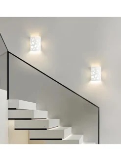 Wandleuchte in weiß E14 Up and Down Design Modern Hallampe Gipslampe