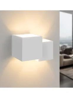 Wandleuchte in weiß 2-flammige G9 Up and Down Design Gips Modern