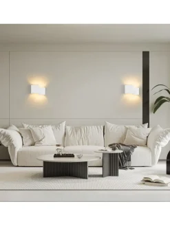 Wandleuchte in weiß 2-flammige G9 Up and Down Design Gips Modern