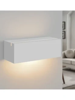 Wandleuchte in weiß G9 Up and Down Design L 22CM Gips Modern Hallampe