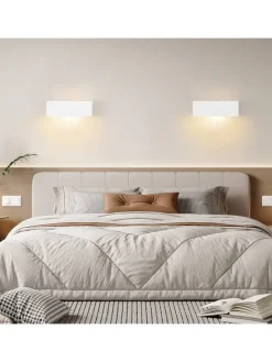 Wandleuchte in weiß G9 Up and Down Design L 22CM Gips Modern Hallampe