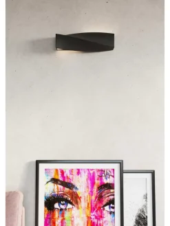 Wandleuchte Keramik TAURUS in Schwarz mit glas loft style LED E27 NICE LAMPS