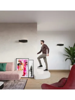 Wandleuchte Keramik TAURUS in Schwarz mit glas loft style LED E27 NICE LAMPS