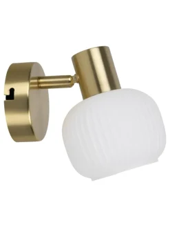 Wandleuchte "LEARTA" in messingmatt - (L)16 cm x (B)10 cm x (H)13.5 cm