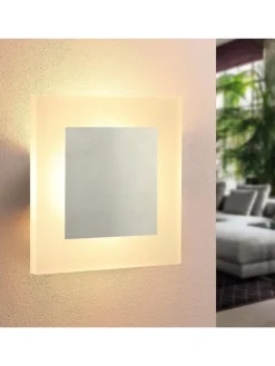 Wandleuchte LED in chrom eckig modern 7W warmweiß Metall und Acryl L 16cm