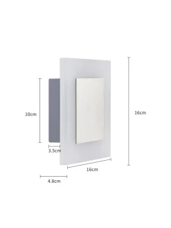 Wandleuchte LED in chrom eckig modern 7W warmweiß Metall und Acryl L 16cm