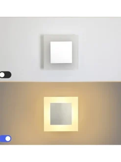 Wandleuchte LED in chrom eckig modern 7W warmweiß Metall und Acryl L 16cm