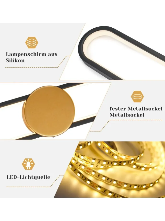 Wandleuchte LED in gold L 60CM Modern Ganglampe 3000K warmweiß 12W