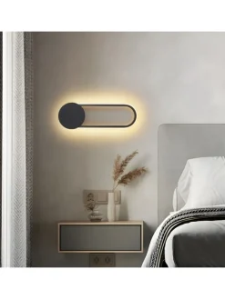 Wandleuchte LED in schwarz 12W Modern 3000K warmweiß Hallampe L 41.5cm