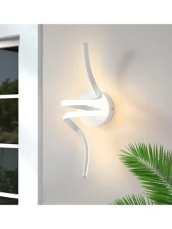 Wandleuchte LED in weiß Modern Aluminium 7W warmweiß Ganglampe L 40.5cm